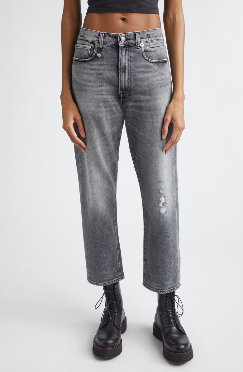 R13 Distressed Boyfriend Jeans, Main, color, Vintage Grey
