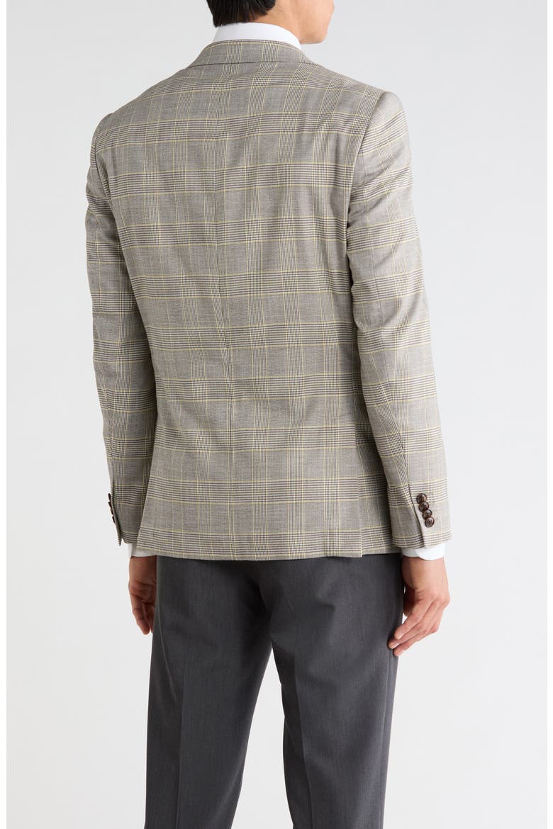 Plaid Two-Button Sport Coat, Alternate, color, BLACK/ YELLOW