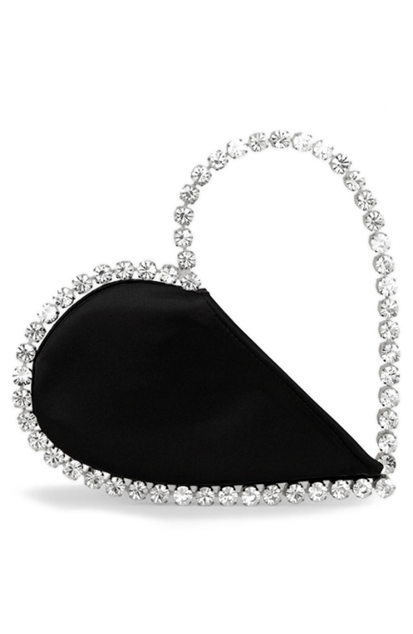 L’alingi Love Crystal Top Handle Bag, Alternate, color, Black