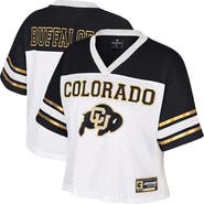 COLOSSEUM Women's Colosseum White Colorado Buffaloes Treasure Cropped Football Jersey