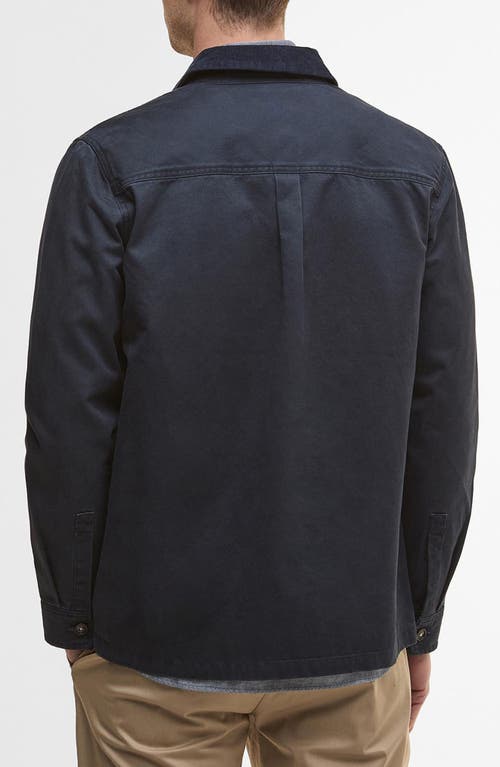 Barbour Lenker Twill Zip Overshirt In Blue