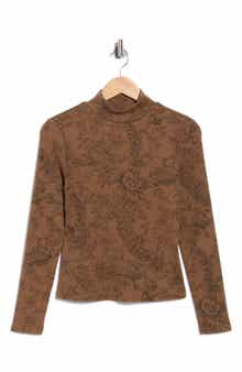 Nate Floral Print Mock Neck Top