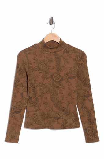 Nate Floral Print Mock Neck Top