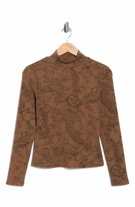 Nate Floral Print Mock Neck Top