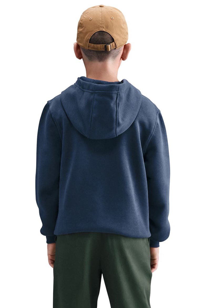 Kids' Sportswear Club Fleece Hoodie, Alternate, color, MIDNIGHT NAVY/ BRIGHT CITRON