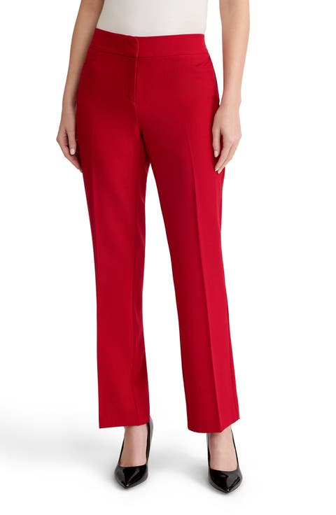 Flat Front Straight Leg Trousers