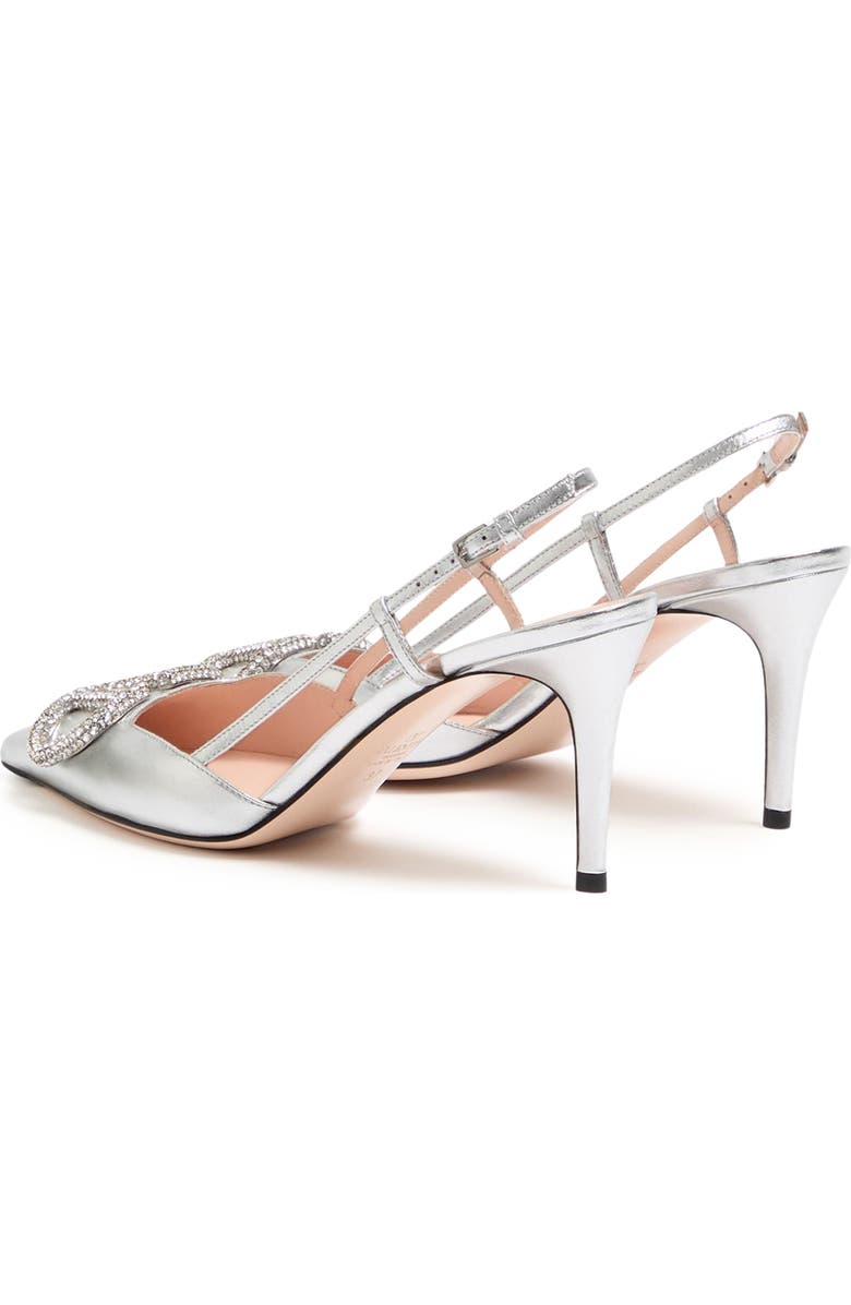 Valentino Garavani Crystal VLOGO Slingback Pump, Alternate, color, Silver
