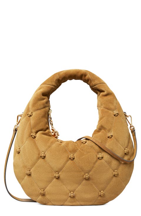 Bunny Knot Suede Top Zip Bag