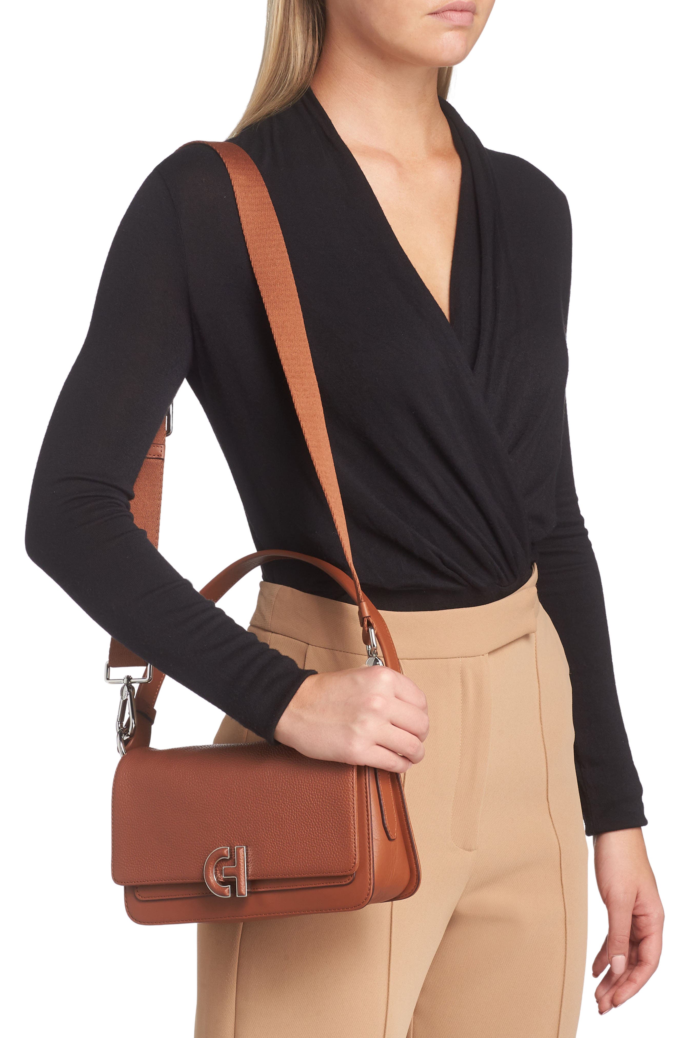 Cole Haan Mini Leather Shoulder Bag, Alternate, color, New British Tan