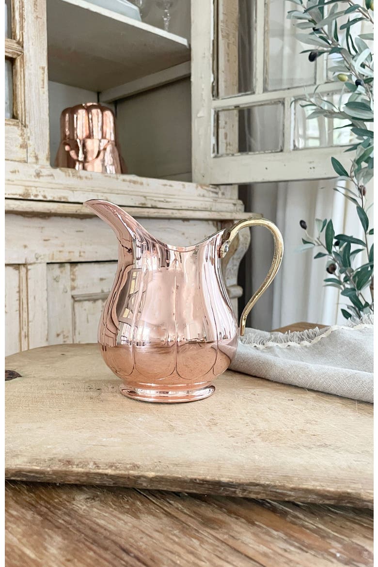 Vintage Inspired Copper Small Pitcher, Alternate, color, Copper