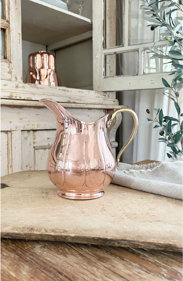 Coppermill Kitchen Vintage Inspired Copper Small Pitcher, Alternate, color, Copper
