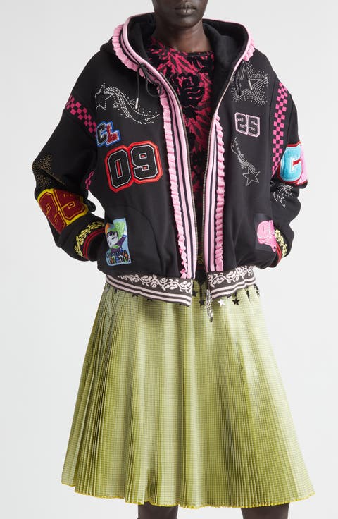 Wolfpack Patch Full Zip Fleece Varsity Hoodie