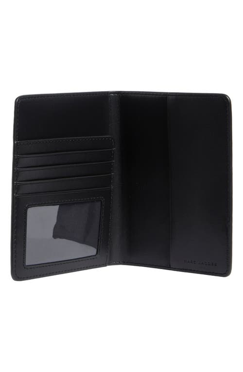 Marc Jacobs Bold Logo Leather Passport Case In Black