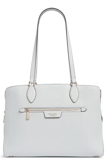 Kate Spade New York Hudson Pebble Leather Work Tote In Gray