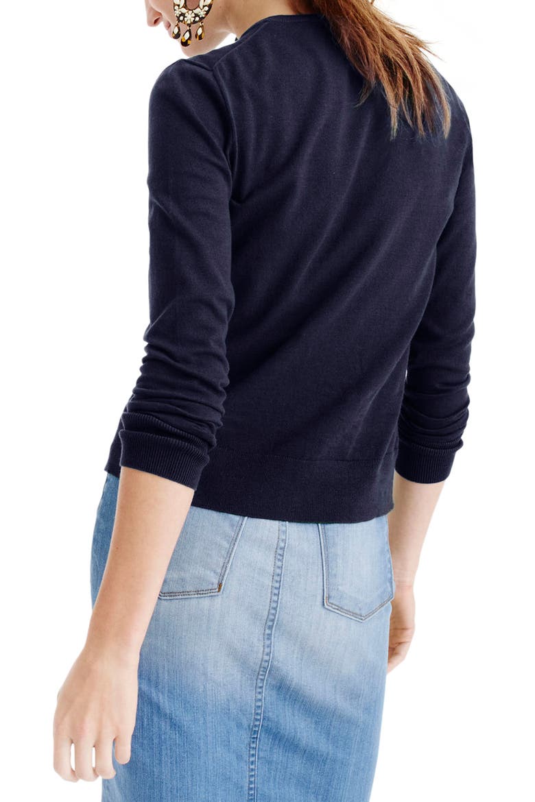 Jackie Cotton Blend Cardigan, Alternate, color, BLACK