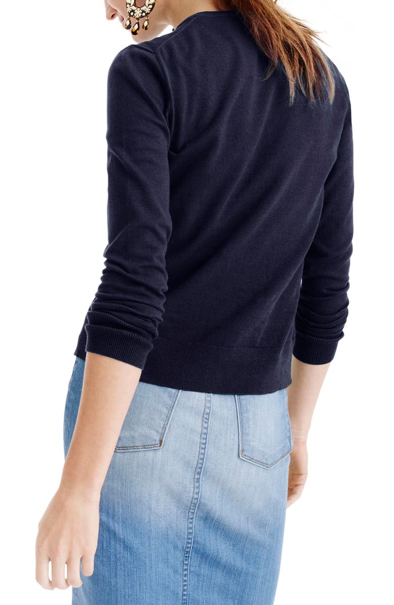 J.Crew Jackie Cotton Blend Cardigan, Alternate, color, 