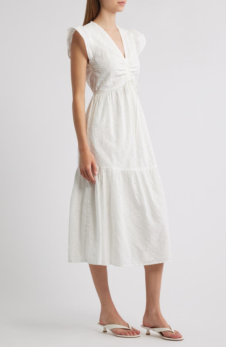 Lipsy Broderie Cotton Midi Dress, Alternate, color, 