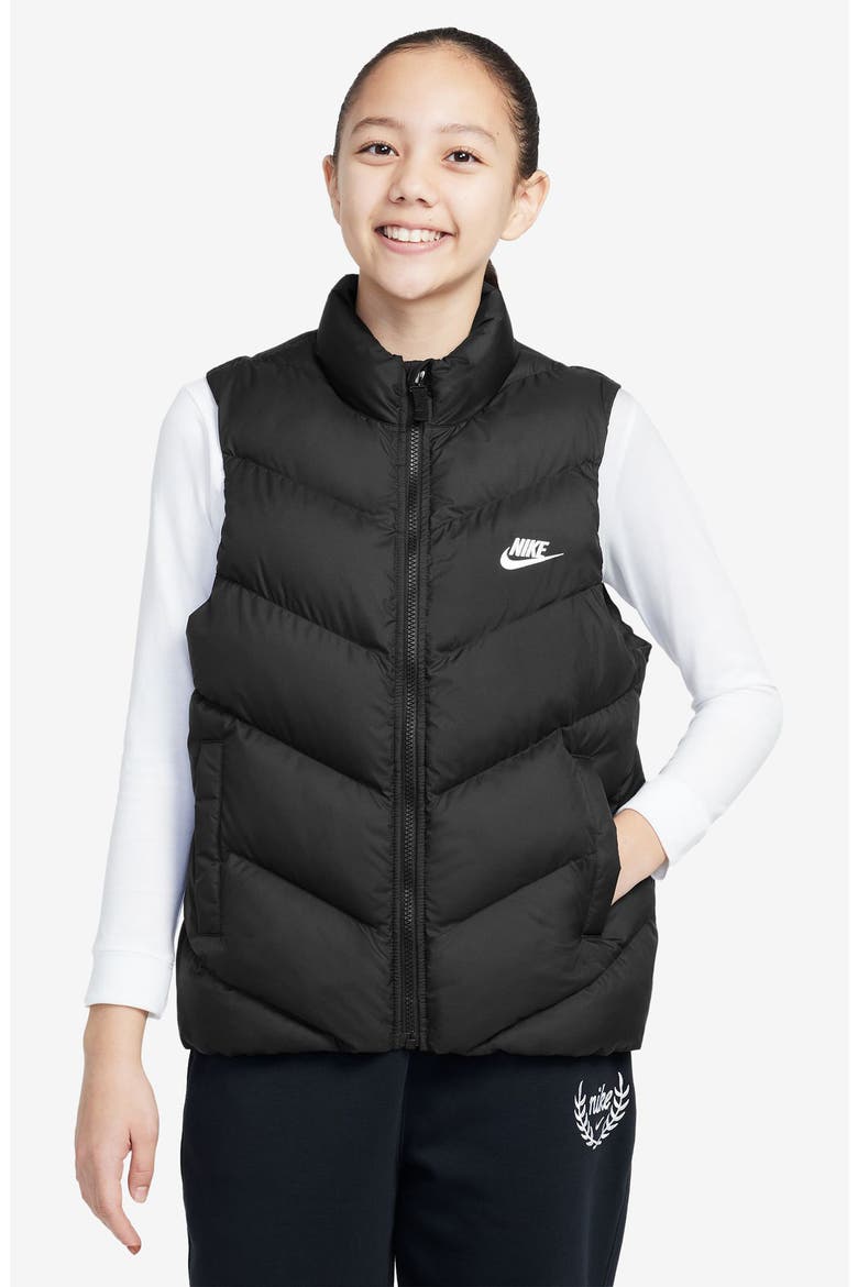 Kids' Sportswear ADP Puffer Vest, Main, color, BLACK/ WHITE