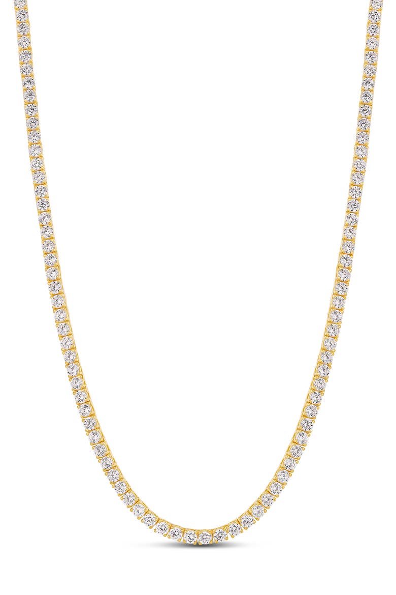 Classic Cubic Zirconia Tennis Necklace, Main, color, GOLD