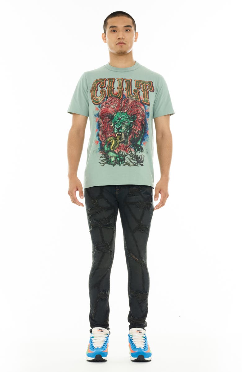 Cult of Individuality Cotton Graphic T-Shirt, Alternate, color, Granite Green