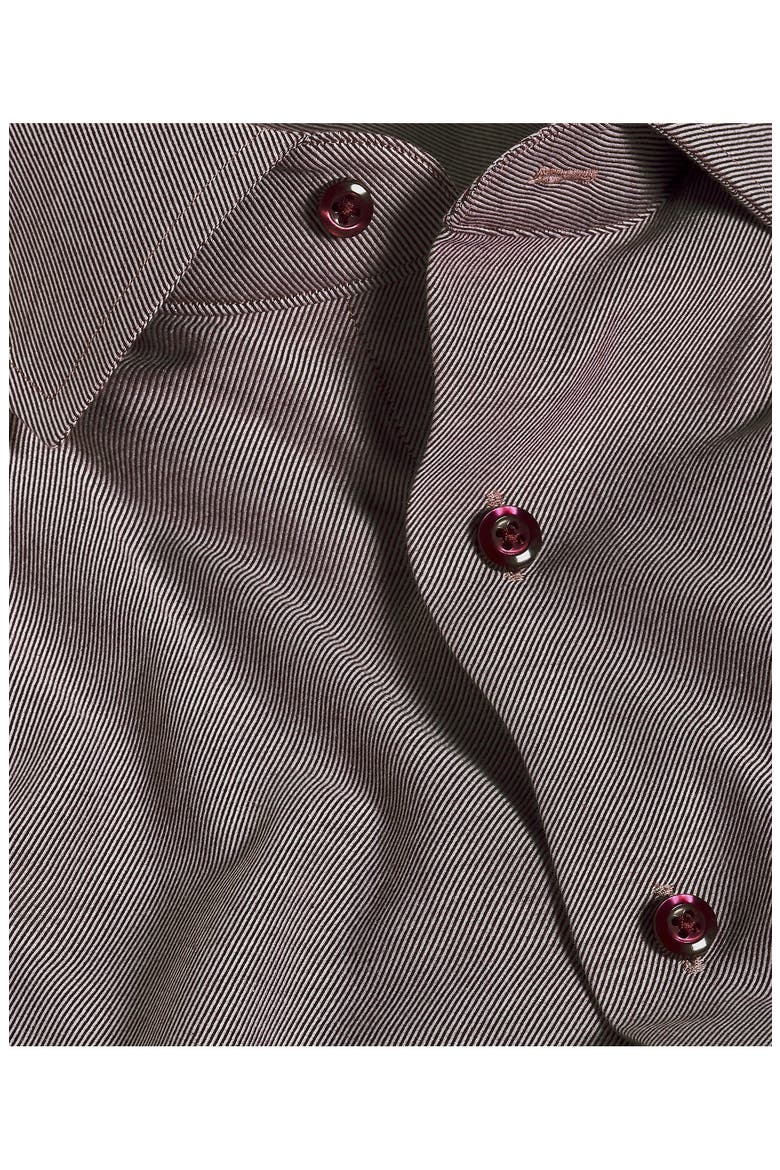 Trim Fit Cotton & Cashmere Dress Shirt, Alternate, color, MERLOT