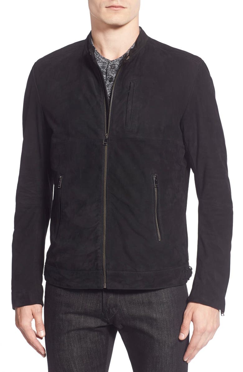 LAMARQUE Suede Bomber Jacket, Main, color, 