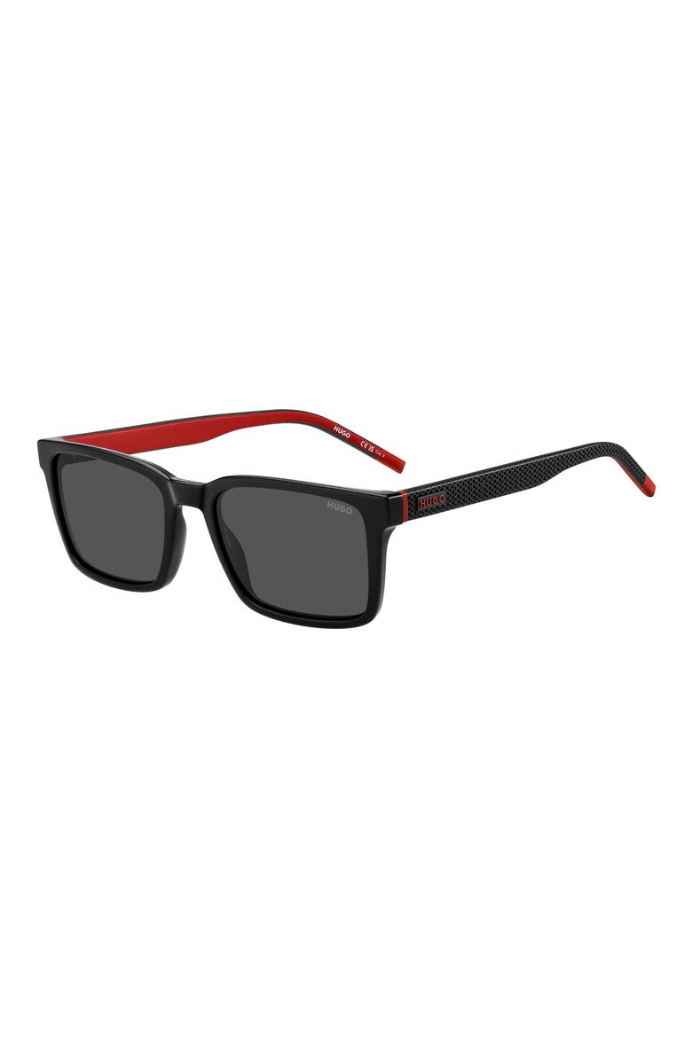 55mm Rectangular Sunglasses, Alternate, color, BLACK/ GREY