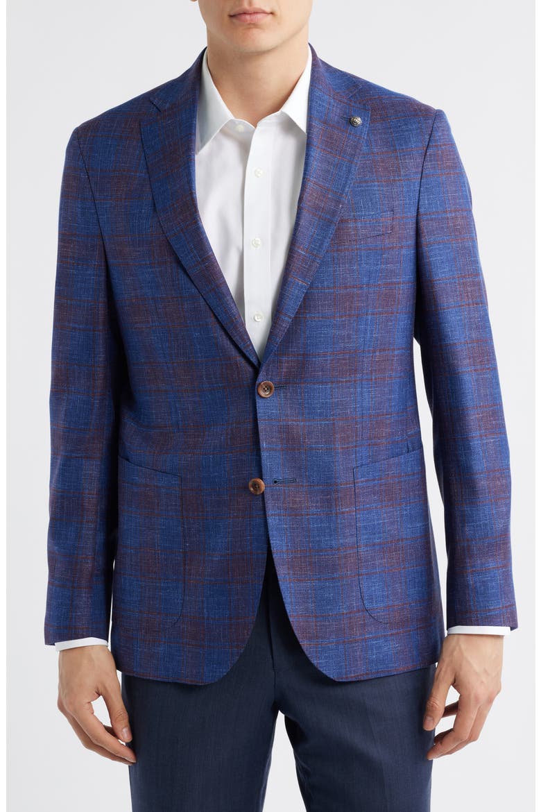 Hampton Deco Plaid Sport Coat, Alternate, color, MEDIUM BLUE
