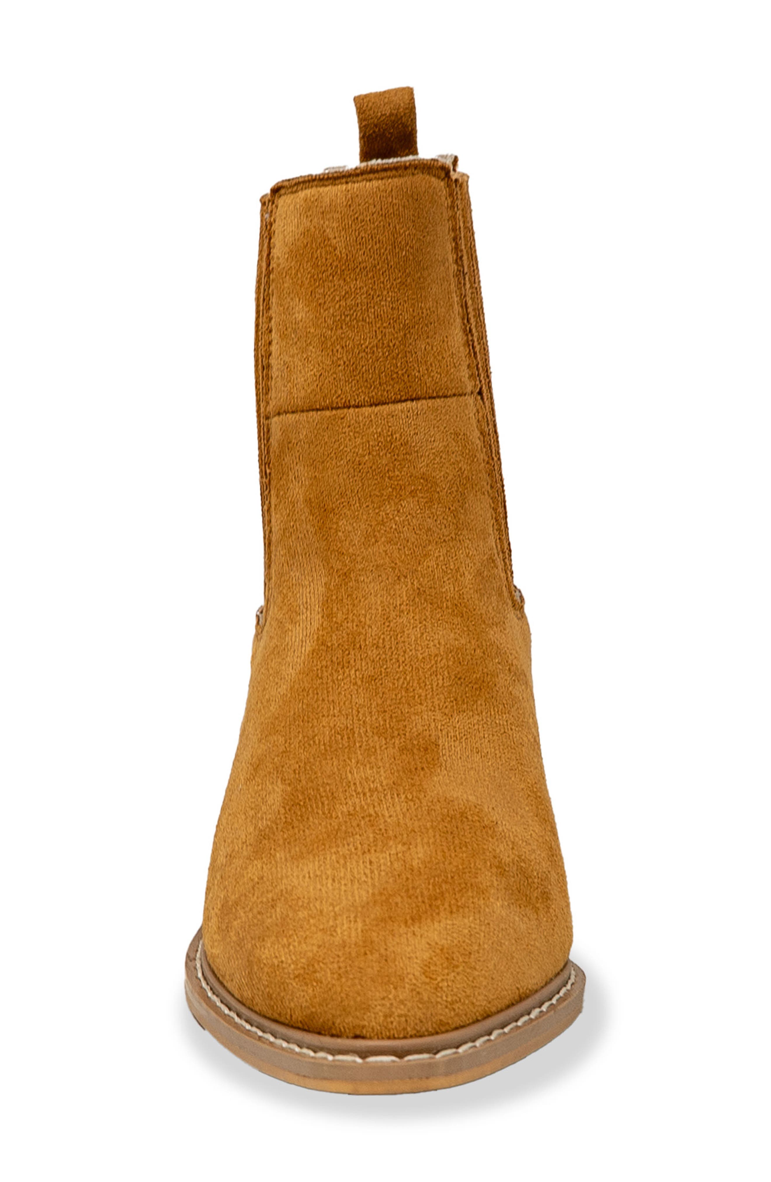 CHASE AND CHLOE Western Block Heel Chelsea Boot, Alternate, color, Tan