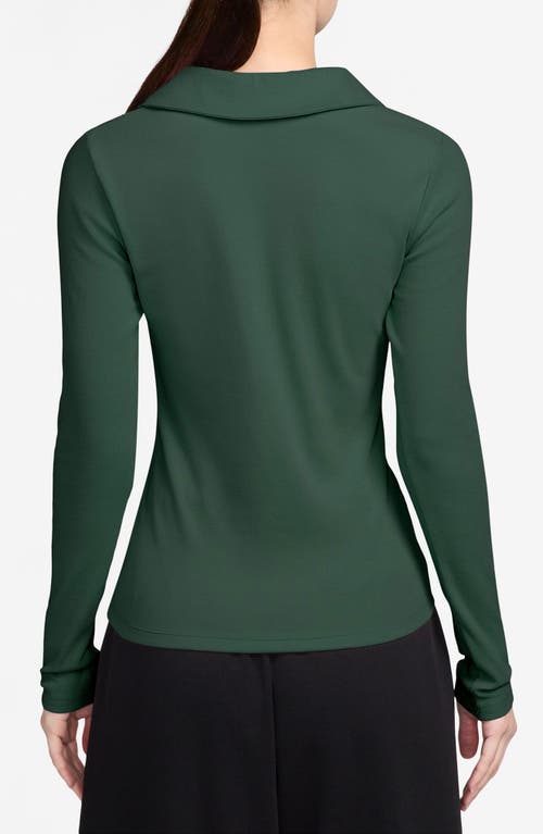 Jordan Rib Long Sleeve Polo In Green