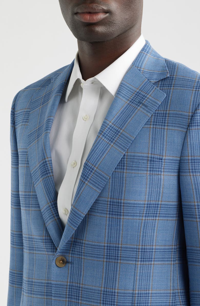 Heritage Gold Light Blue Plaid Wool Sport Coat, Alternate, color, Blue