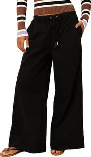 Solid & Striped The Flynn Stretch Cotton Drawstring Wide Leg Pants
