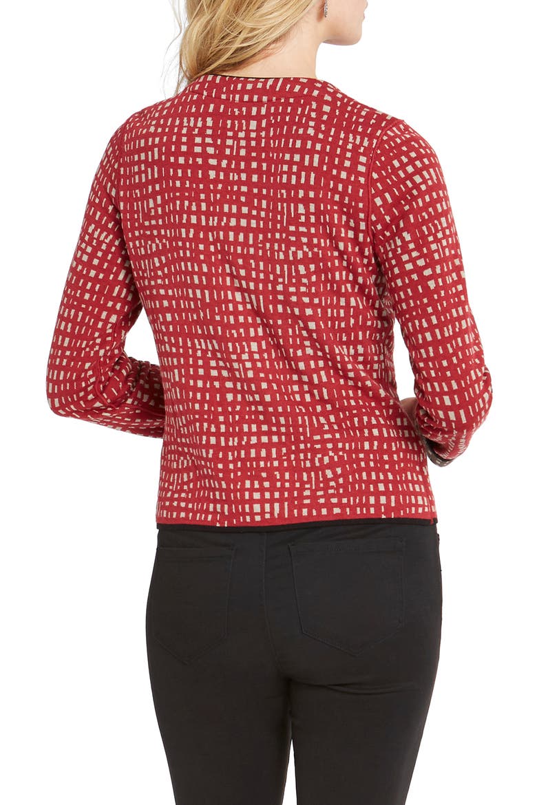 Check Mate Reversible Knit Jacket, Alternate, color, RED MULTI