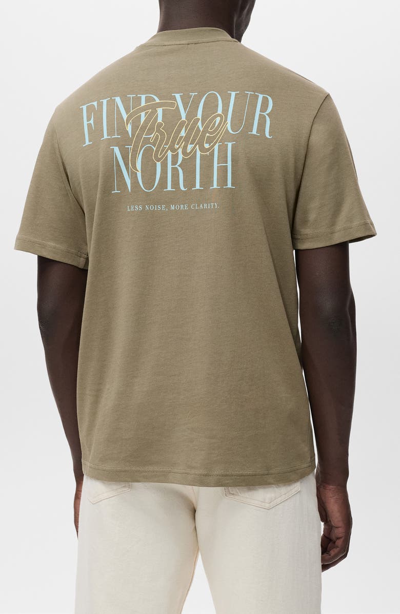 MANGO Cotton Graphic T-Shirt, Alternate, color, Dark Green