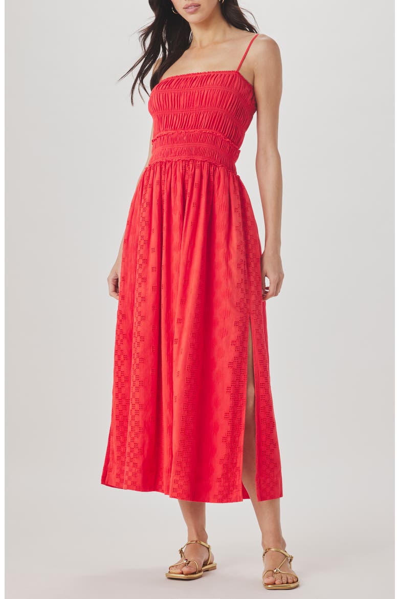 Kenzie Eyelet Sleeveless Maxi Dress, Main, color, SCARLET RED
