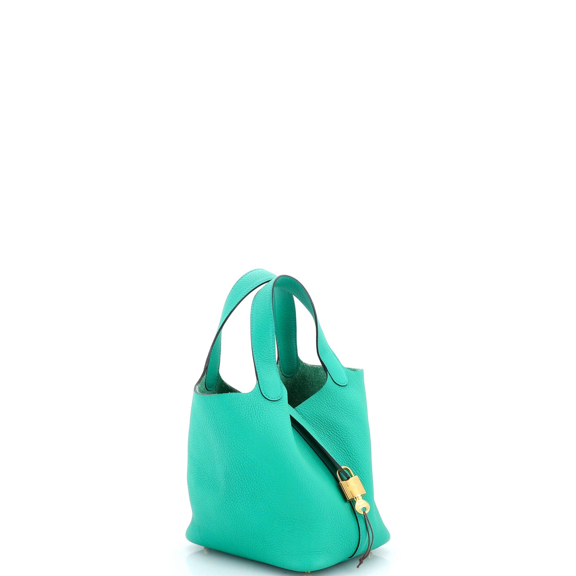 Pre-Owned Hermes Picotin Lock Bag Clemence PM, Alternate, color, Menthe