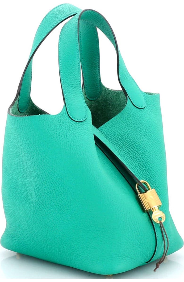 Pre-Owned Hermes Picotin Lock Bag Clemence PM, Alternate, color, Menthe
