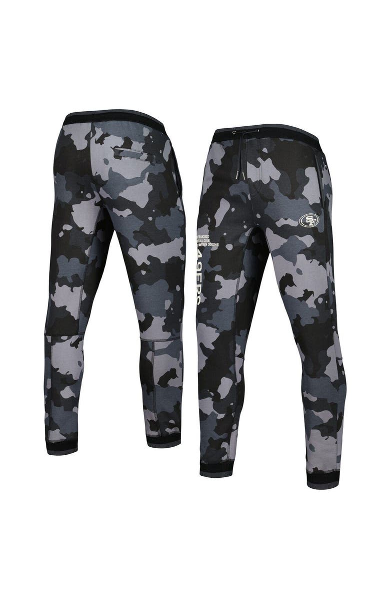 THE WILD COLLECTIVE Unisex The Wild Collective Black San Francisco 49ers Camo Jogger Pants, Main, color, Black