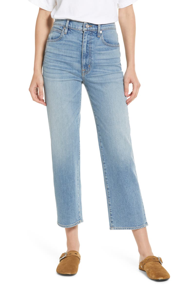 London High Waist Crop Straight Leg Jeans, Main, color, LOVE MATTE