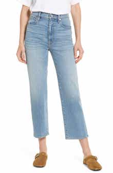 London High Waist Crop Straight Leg Jeans