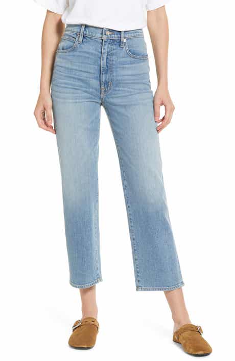 London High Waist Crop Straight Leg Jeans