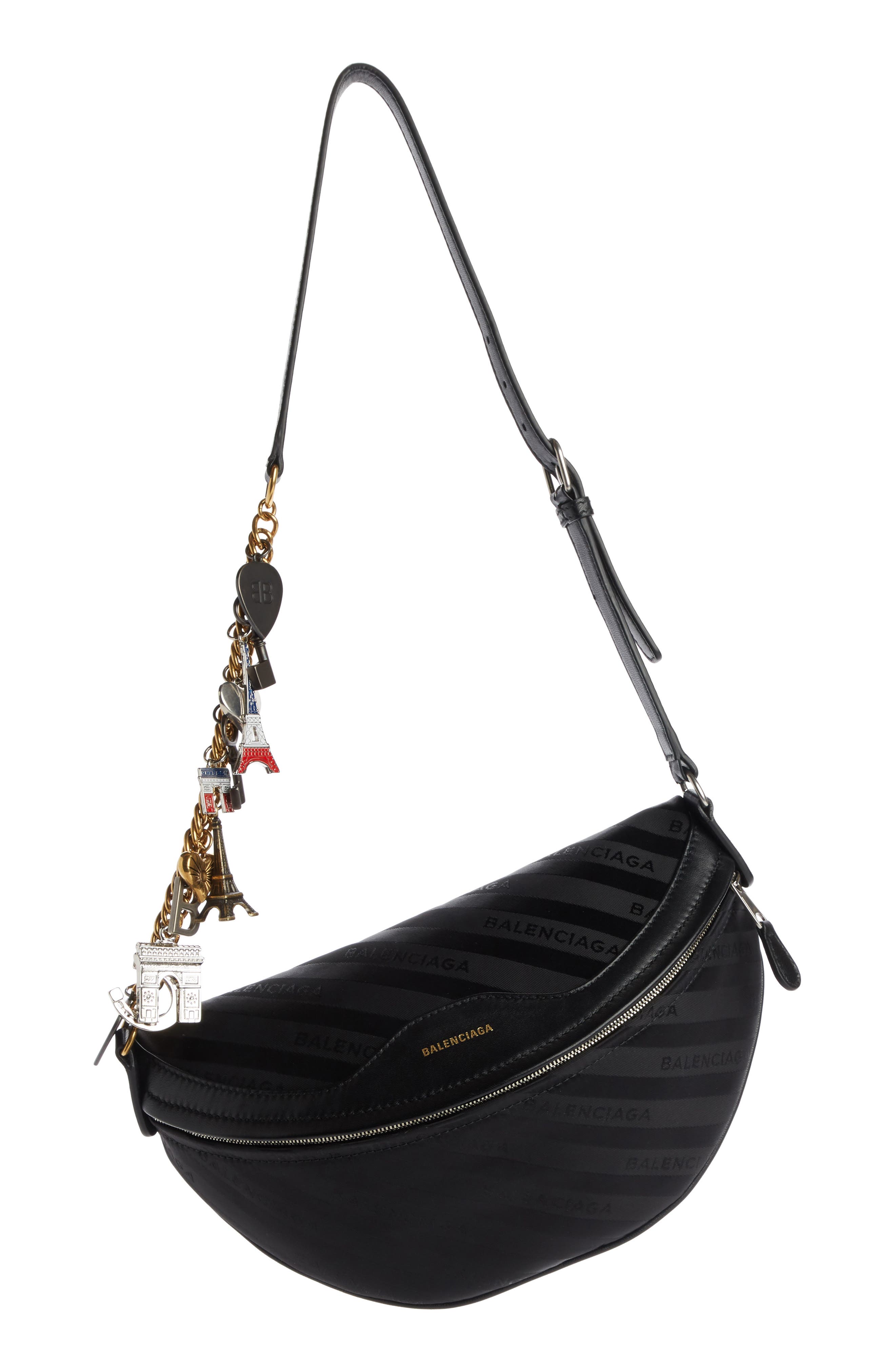 Balenciaga Extra Small Souvenir Logo Belt Bag, Main, color, 