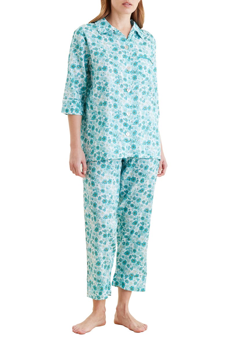 Papinelle Florence Cotton Voile Crop Pajamas, Alternate, color,