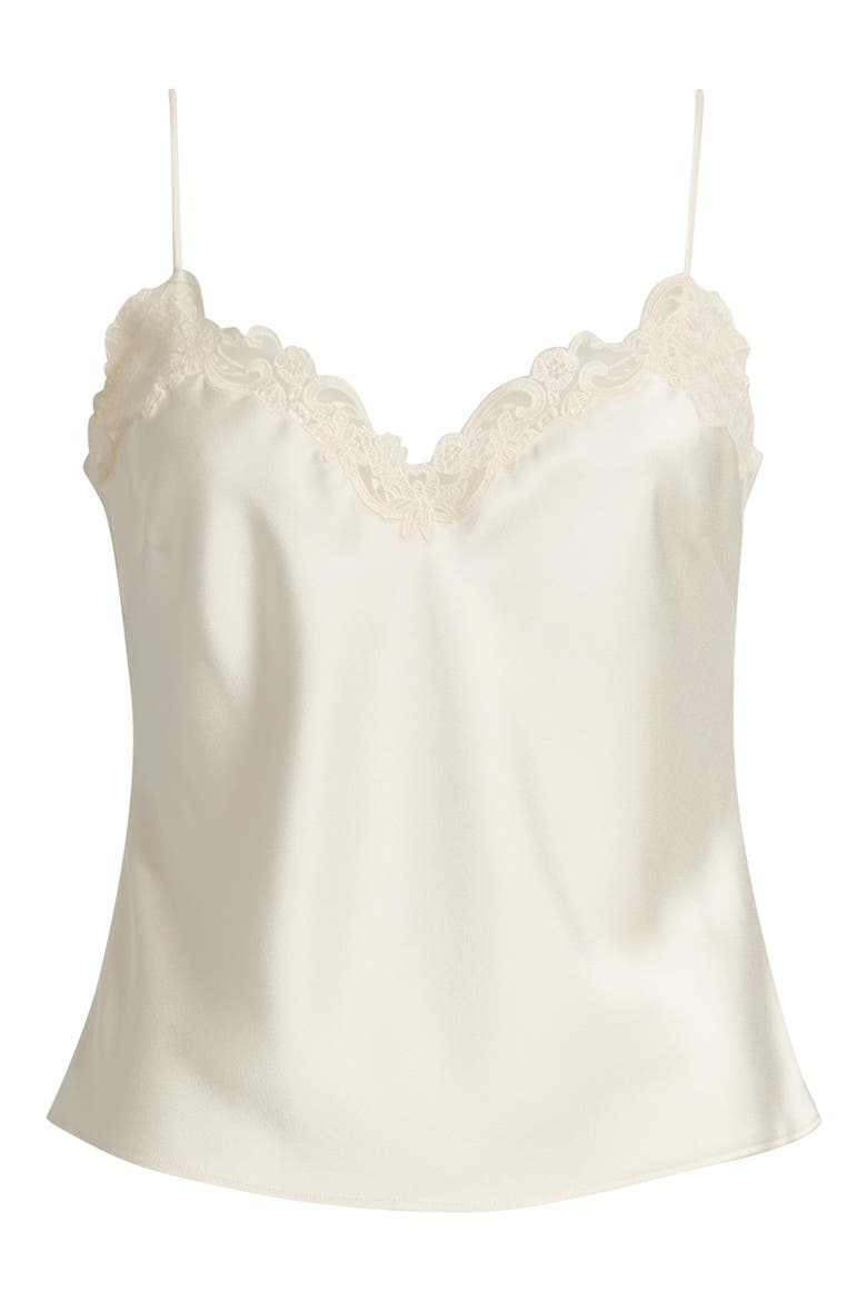 Roxsana Lace Trim Satin Camisole, Main, color, ALABASTER GLOW