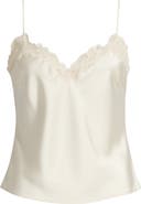 LoveShackFancy Roxsana Lace Trim Satin Camisole