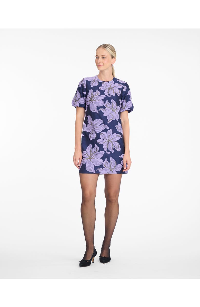 Draper James Lucinda Puff Sleeve Dress, Alternate, color, Nassau Navy Multi