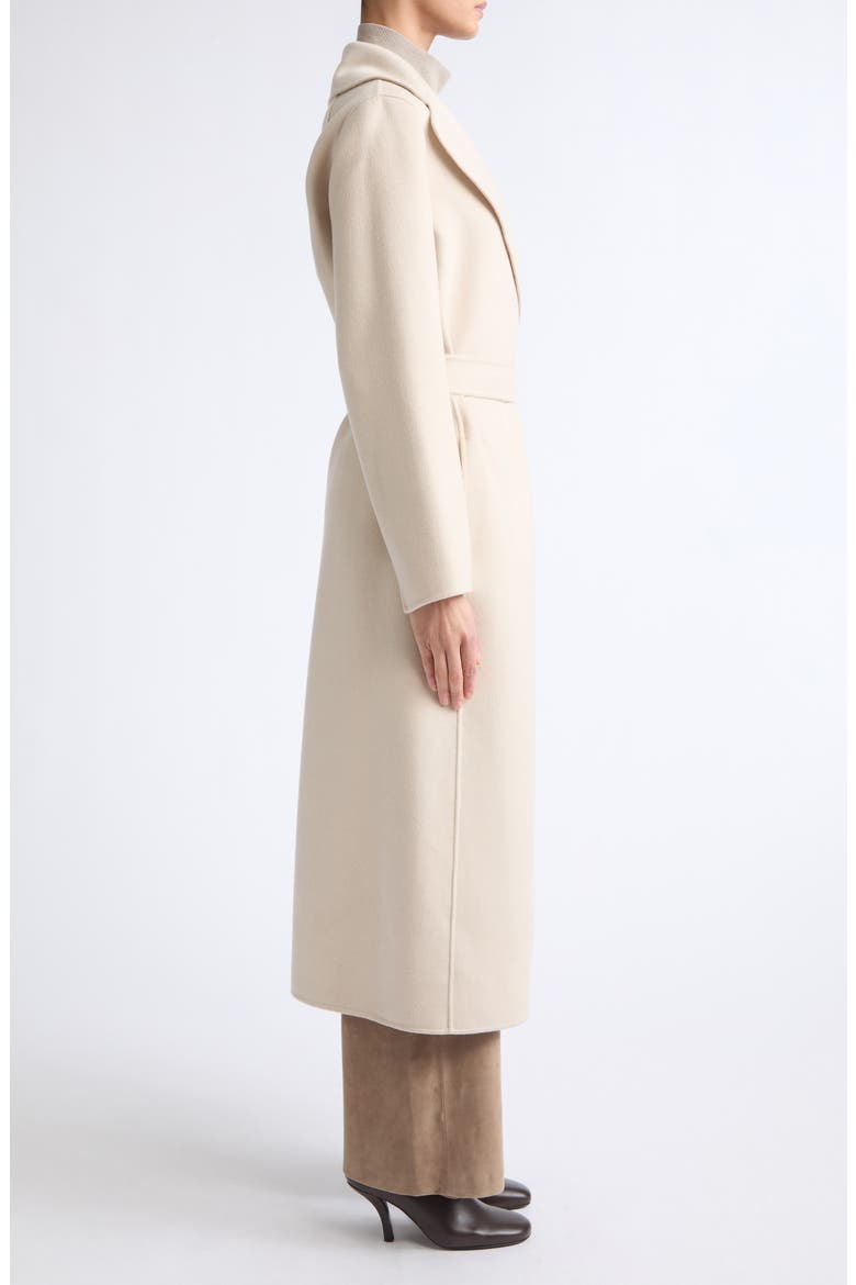 Poldo Wool Blend Belted Wrap Coat, Alternate, color, ALBINO