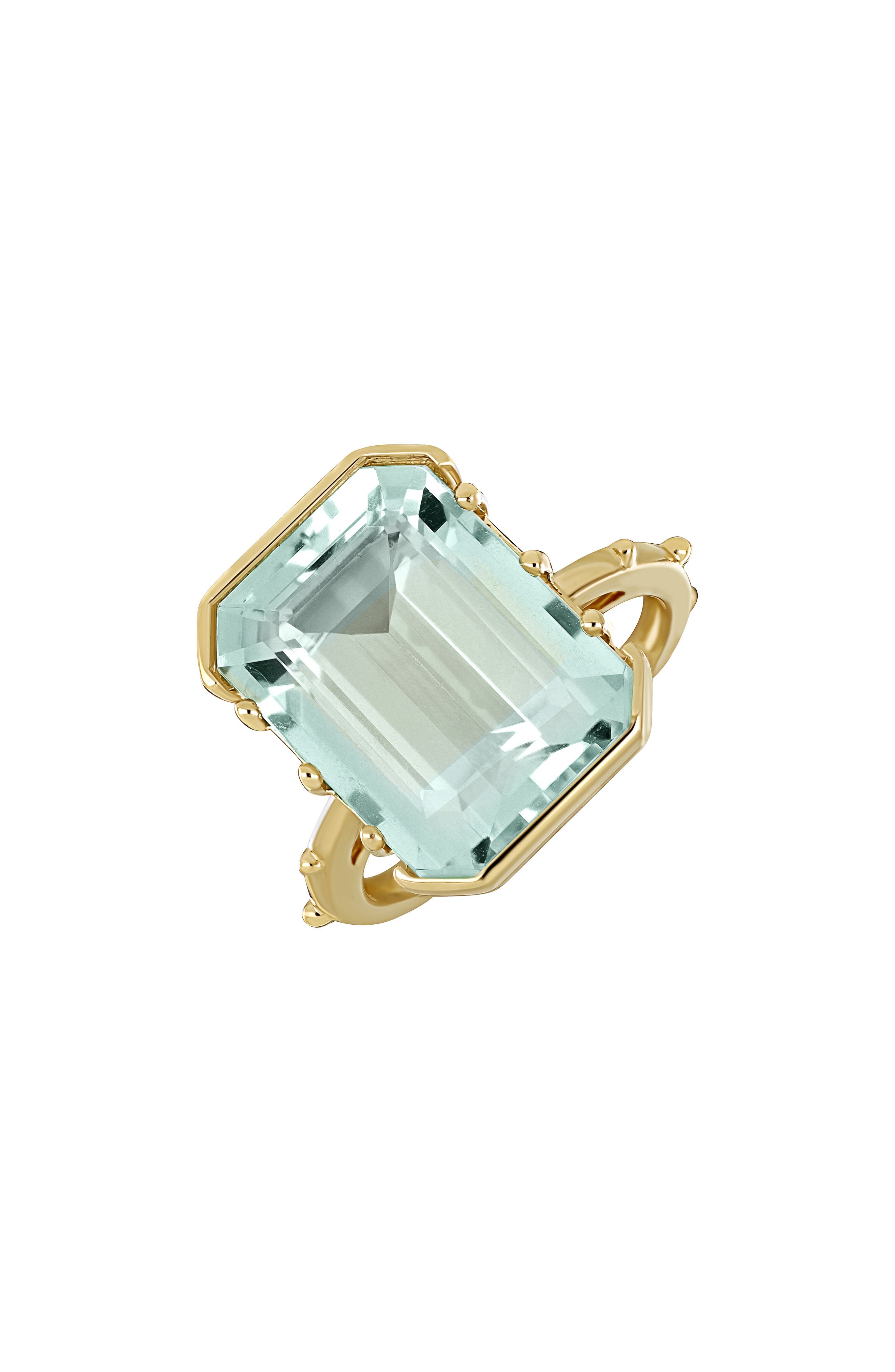 Bony Levy 14K Gold Color Green Amethyst Ring
