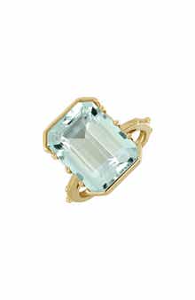 Bony Levy 14K Gold Color Green Amethyst Ring