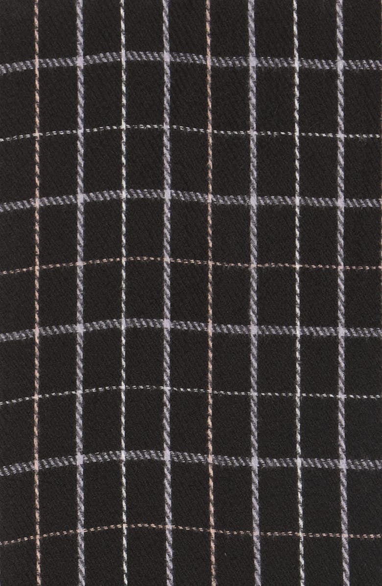 Nanette Lepore Woven Plaid Scarf, Alternate, color, Black